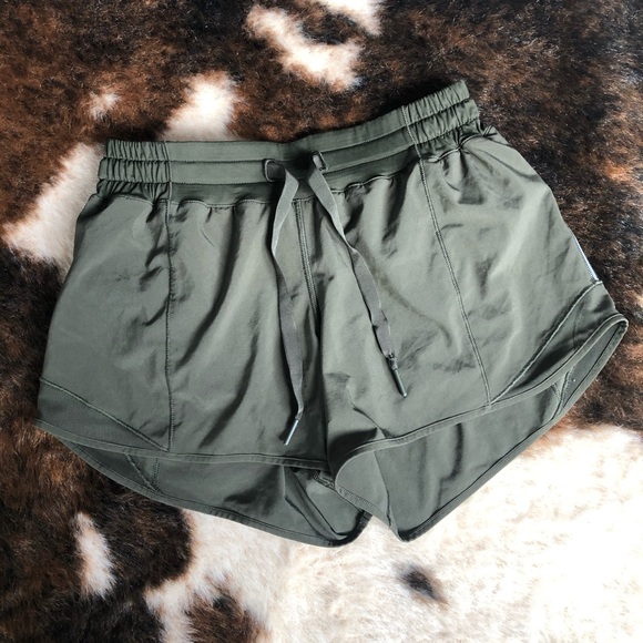 lululemon athletica Pants - Lululemon Hotty Hot Tall Long Shorts Dark Olive 6